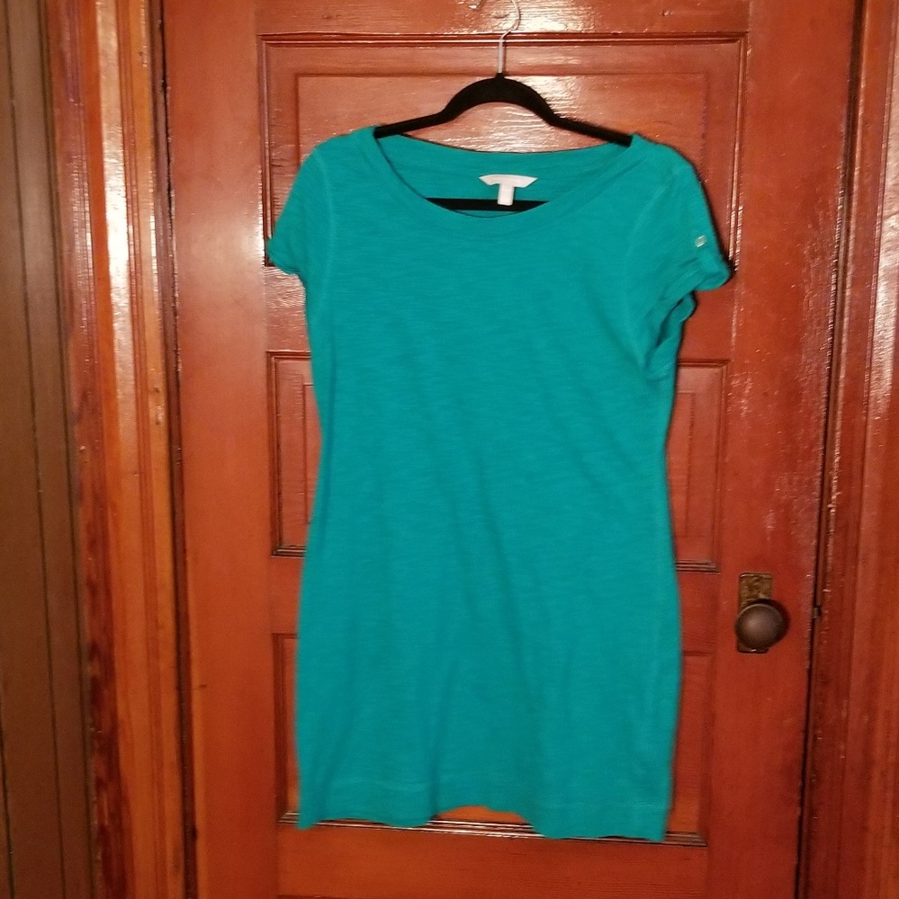 Banana Republic teal shirt dress